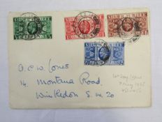 GB stamps: KGV 1935 Silver Jubilee set on first day cover, SG 453-456, cat £80.