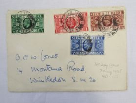 GB stamps: KGV 1935 Silver Jubilee set on first day cover, SG 453-456, cat £80.