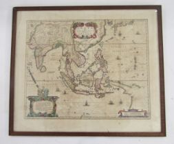 Map - Henricus Hondius (1597-1651), hand-coloured map - ‘India quae Orientalis dicitur et Insulae