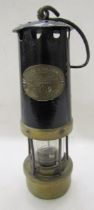 An E. Thomas and Williams Aberdare brass and metal miner's safety lamp, type number 4, number 109