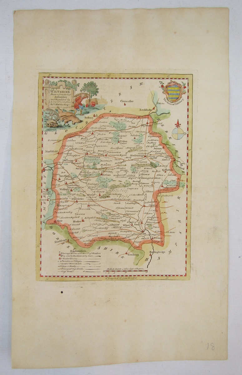 John Speed (1552-1629), pocket-sized/miniature partially coloured map of 'Darbyshire' accompanied by - Image 6 of 7