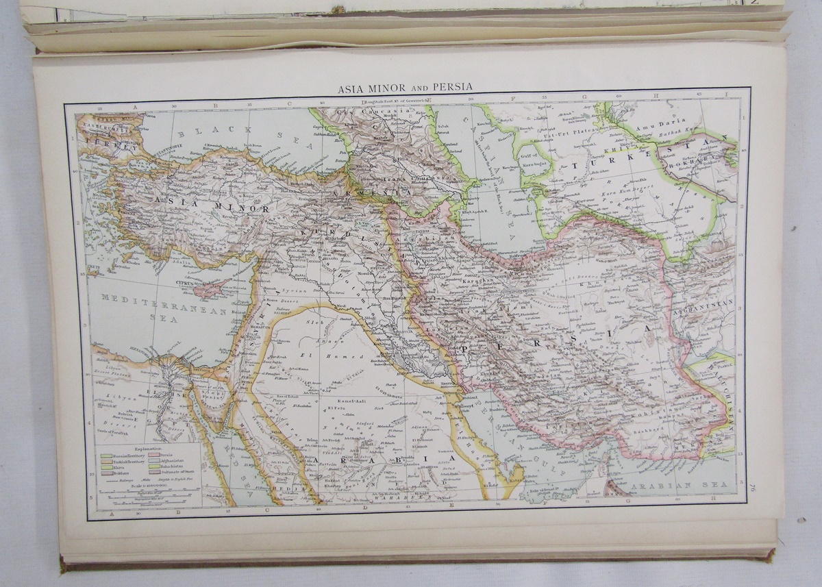 The Times Survey Atlas of the World, JG Bartholomew, 1922, two volumes (poor condition). Quantity - Image 2 of 11