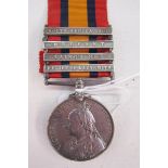 Boer War Queens South Africa medal with South Africa 1901, Belfast, Laing's Nek and Relief of