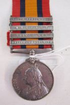 Boer War Queens South Africa medal with South Africa 1901, Belfast, Laing's Nek and Relief of