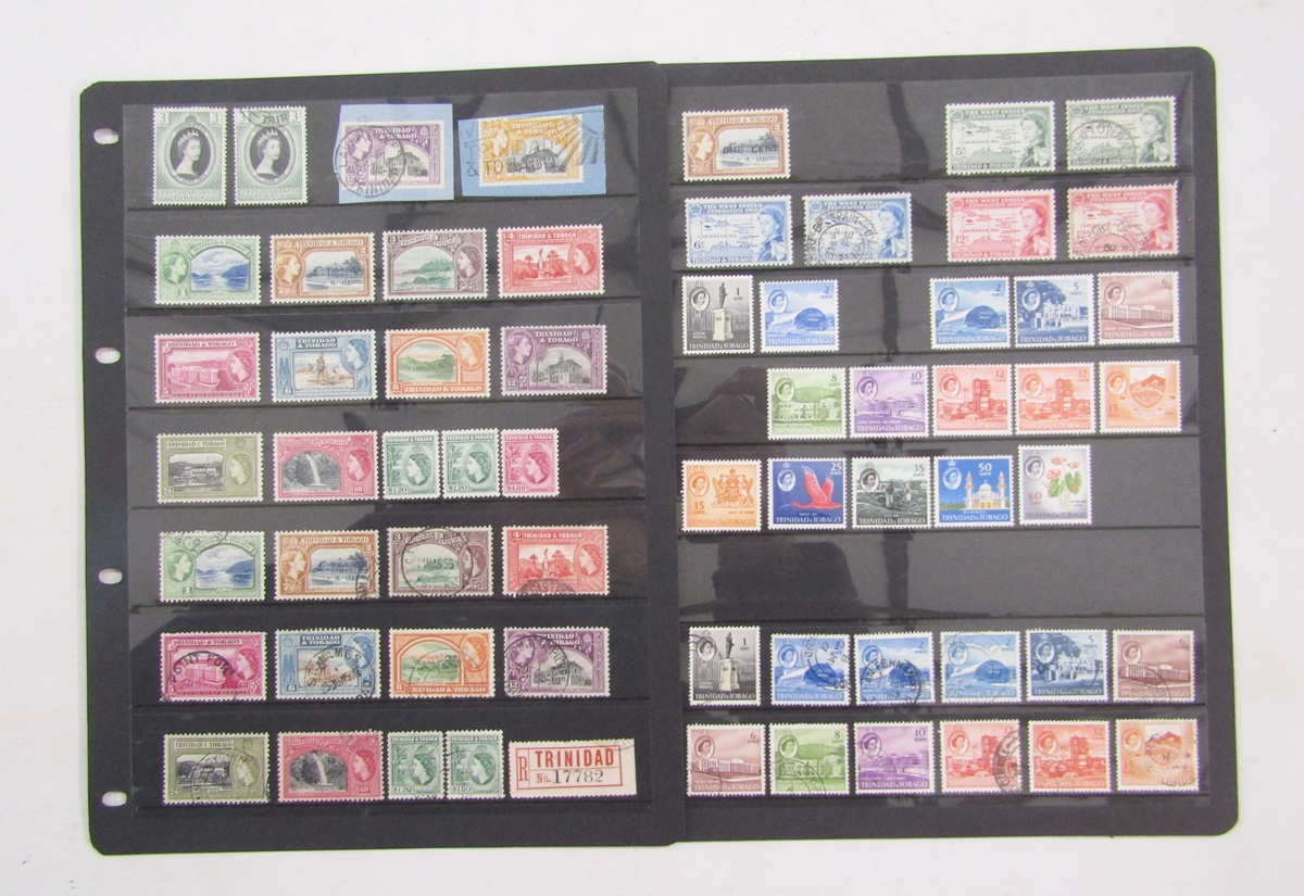 Trinidad & Tobago stamps: QV-QEII mint & used 20-page collection in black Hagner album including - Image 10 of 11