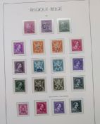Belgian stamps: Comprehensive boxed collection of mint & used definitives, commemoratives, and