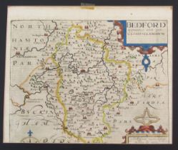 Christopher Saxton (1540- 1610) & William Kip (1588-1635), a hand coloured engraved map of