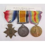 WWI 1915 star, war medal and victory medal, named to 'CH.40.5.Pte.F.R.Smalley.R.M.L.I'