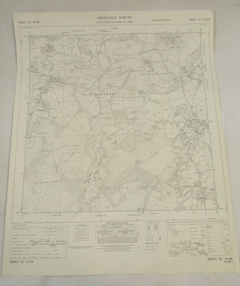 Four ordnance survey maps of Surrey: Lower Bourne, Surrey, Surrey Dockenfield, Peper Harrow, Kent - Image 2 of 8