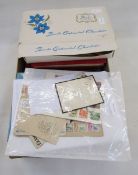 Box full of muddled collection of GB and rest of world stamps, mostly mid to late 20th C definitives