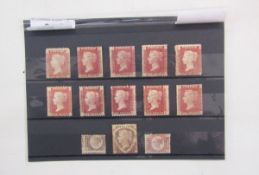 GB stamps: QV mint line engraved SG 43, 48 & 51, total cat £1400+, on stock-card as follows: 1d