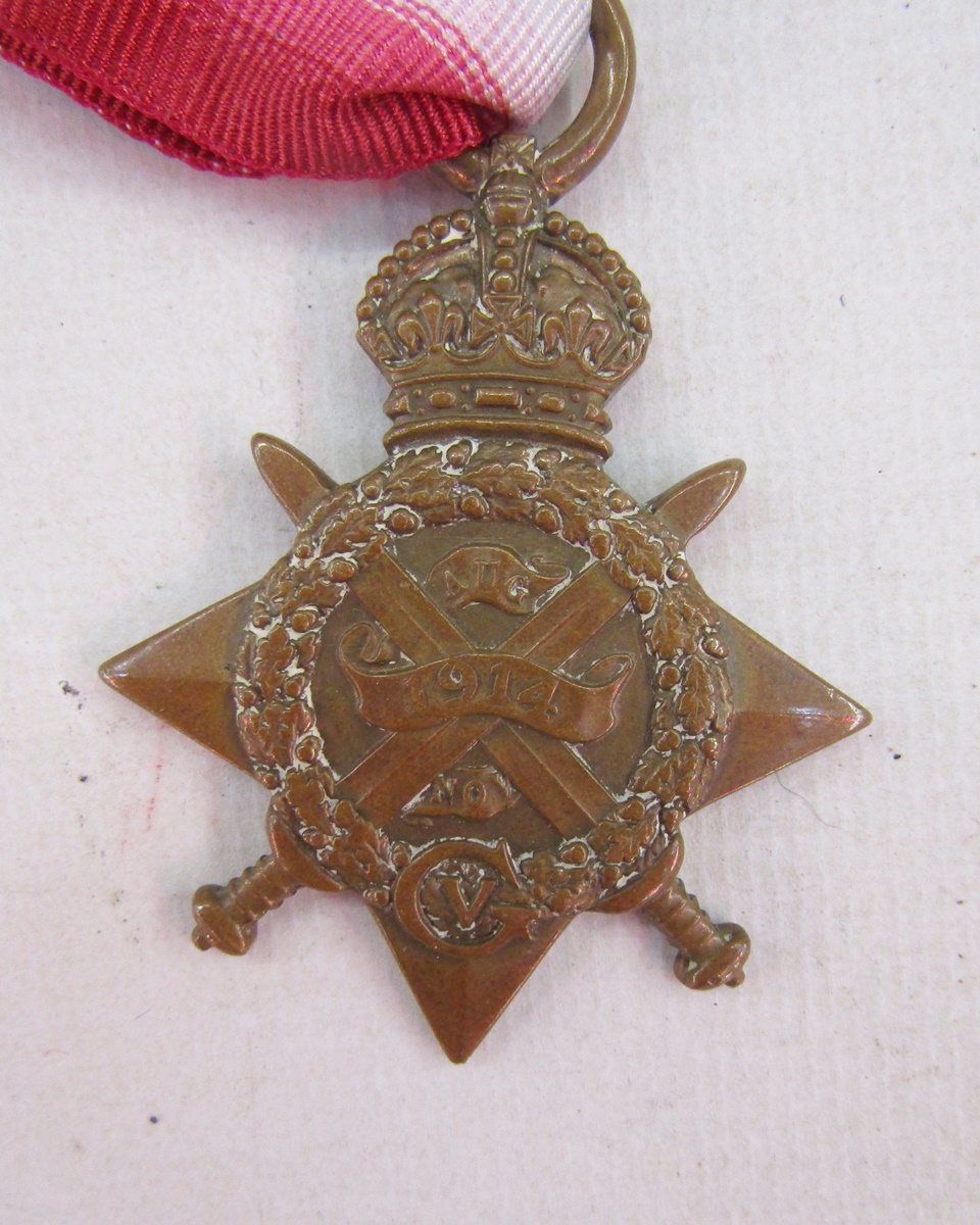 WWI 1914 star, war medal and victory medal, named '8651.Pte.J.Mitchell 1/SCO.RIF', Imperial - Image 7 of 9