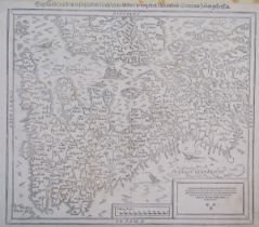 Sebastian Munster, an engraved map of England (German), on its side, titled 'Anglia Engelandt...',
