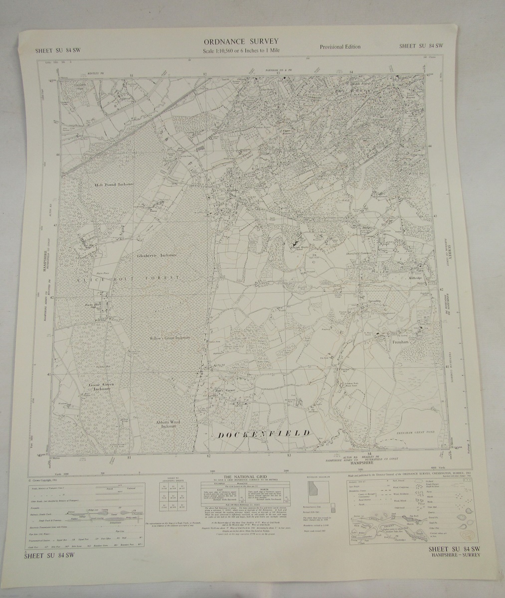 Four ordnance survey maps of Surrey: Lower Bourne, Surrey, Surrey Dockenfield, Peper Harrow, Kent - Image 4 of 8