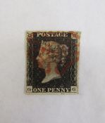 First stamp, very fine Penny Black, GG, full margin, red Maltese Cross, SG 2, cat £375.