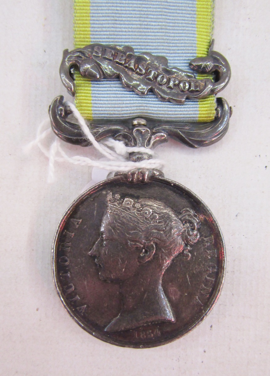 Victorian Crimea medal with Sebastopol clasp, named to 'No 2139 James Cock 17th Regt'. - Image 8 of 12