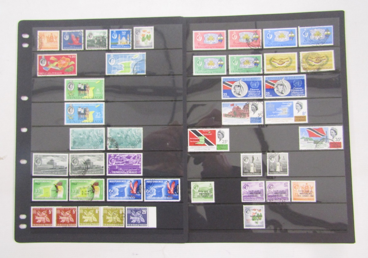 Trinidad & Tobago stamps: QV-QEII mint & used 20-page collection in black Hagner album including - Image 11 of 11