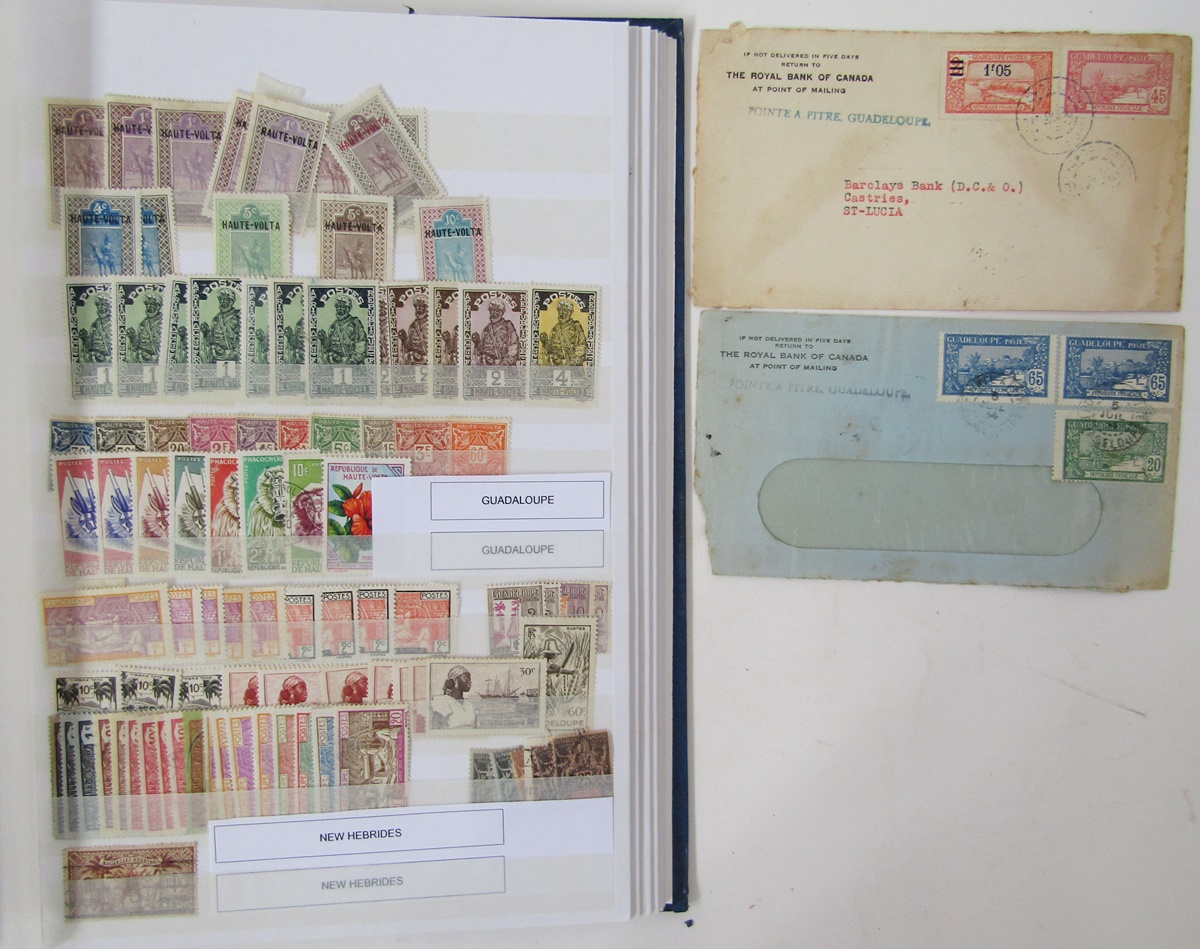 French Colonies stamps: large blue stock book of definitives, commemoratives, postage due and local, - Image 7 of 7