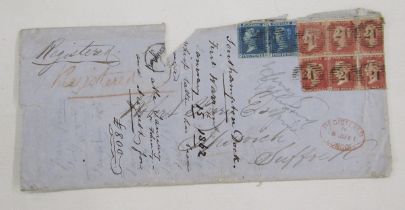 GB stamps: Red folder of 12 QV/KEVII covers plus 1823 Estate sale notice and 1685 will of a Thomas