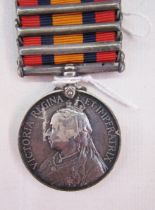 Boer War Queen's South Africa medal awarded to '3334.Pte.J.Ward.North Staff.Regt', relief of