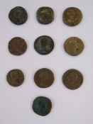 Roman (10) Sestertius, mostly of Hadrian and Faustina, low grade, and a quantity of Roman coins,