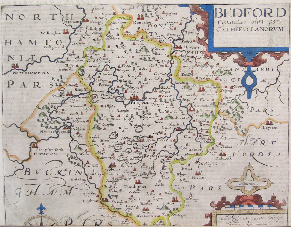 Christopher Saxton (1540- 1610) & William Kip (1588-1635), a hand coloured engraved map of - Image 2 of 2