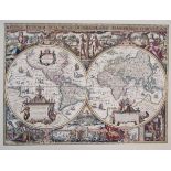 Two reproduction maps, comprising: Map of the World, possibly after Joannes Jansonius, Amsterdam,