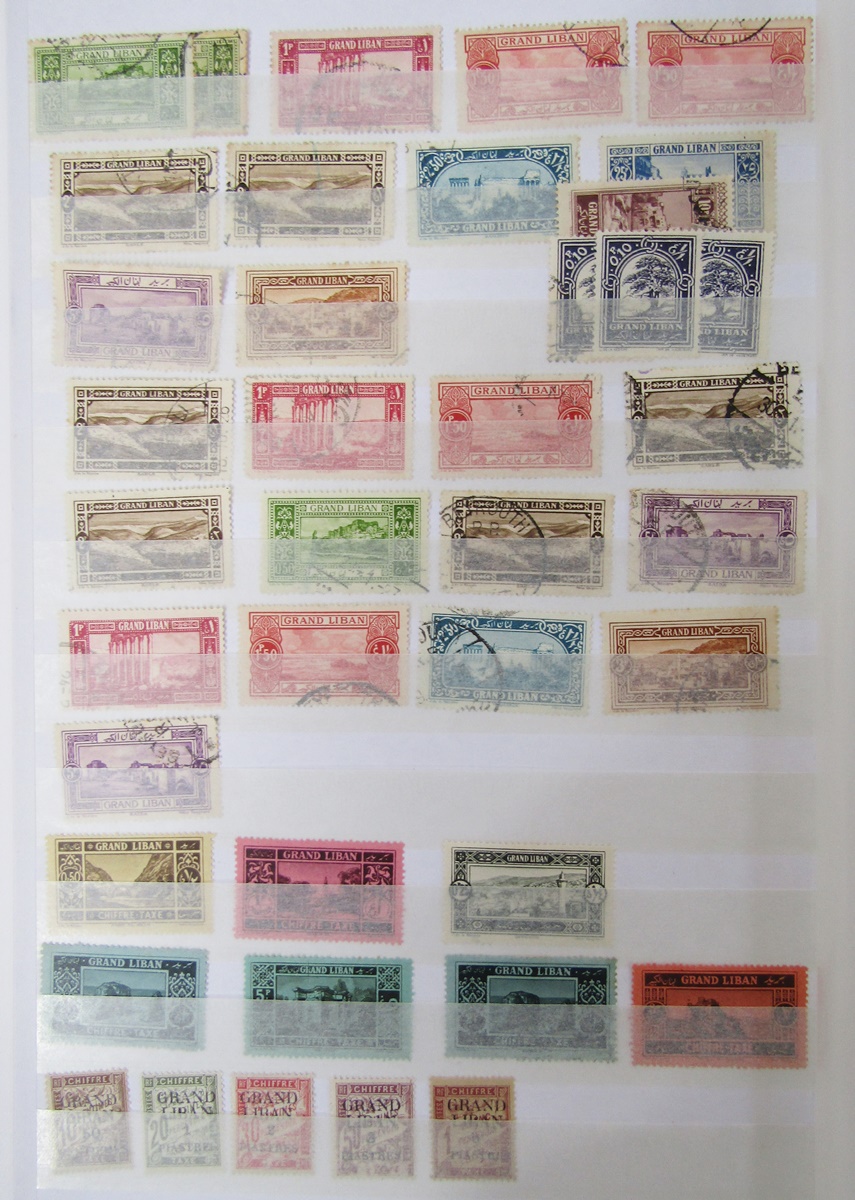 French Colonies stamps: large blue stock book of definitives, commemoratives, postage due and local,