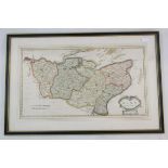 Robert Morden (1650-1703), hand coloured engraved map of Kent,  36cm x 64.5cm