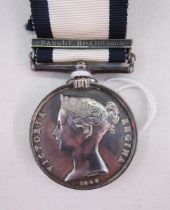 Victorian Naval General Service medal (1793-1840), with Basque Roads 1809 clasp, named to 'Charles