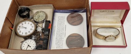 Vintage gentleman's 9ct gold cased Griffon wristwatch, the circular dial having Arabic numerals