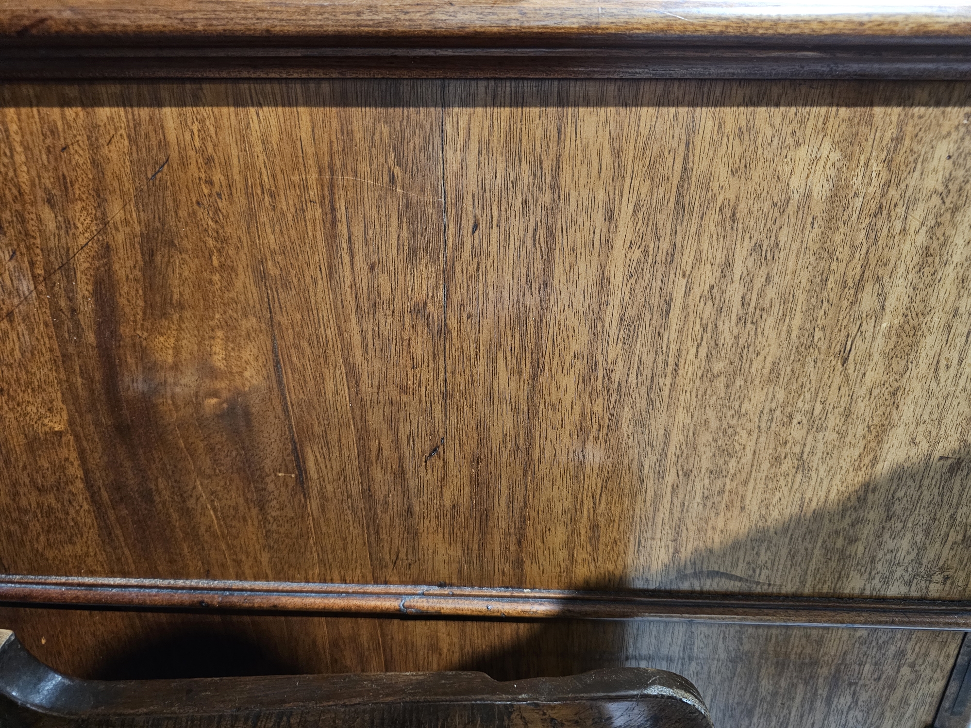 George III mahogany secretaire bookcase, the cornice with dentil moulding above astragal glazed - Image 26 of 34