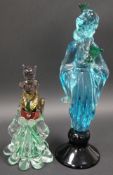 Murano glass figure of a chinoiserie lady and another in the Murano style, the first, a guanyin,