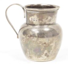 George V silver cream jug, hallmarked London 1929, makers marks rubbed, 55.5g/1.7ozt, together