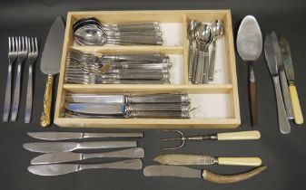 EPNS 'Neptune' service of table flatware, semi-ribbed, quantity of German, Stellar and other
