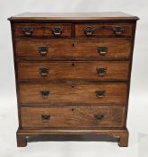 19th century mahogany chest of drawers having two short over four long graduated drawers, each