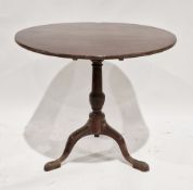 19th century mahogany tilt-top breakfast table of circular form, raised on tripod cabriole legs,