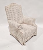 Late 19th/early 20th century child's armchair with geometric upholstery on white ground, 82cm high