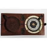 WWI Military issue hand held compass in mahogany case by F. Barker & Son (London), stamped 1918,