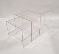 Nest of three modern perspex occasional tables, largest 40cm high x 41cm wide x 33cm deep