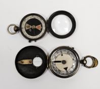 Two early 20th century pocket compasses, the first: Dolland (London) Pat. No. 12777, stamped 1906,