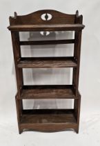 Early 20th century oak Arts & Crafts-style four-tier bookshelf, 130cm high x 63cm wide x 22cm