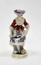 Meissen figure of a farm girl, 20th century, blue cross swords marks, impressed no.36AE, incised