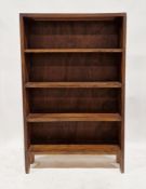 Mahogany open bookcase with four fixed shelves, 125cm high x 70cm wide x 21cm deep
