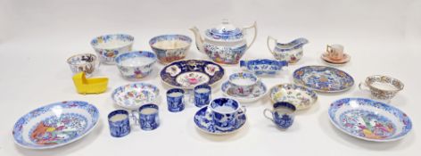 Group of 19th century Staffordshire pottery, including: a part tea-service printed with