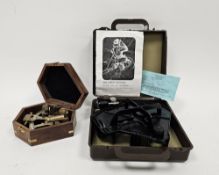 Ebbco Sextant with instructions and box and A reproduction Victorian style brass nautical sextant in