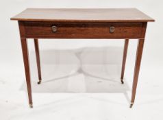 Late 19th/early 20th century mahogany hall table of rectangular form with inlaid stringing