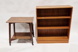 20th century teak GPlan bookcase with two adjustable shelves, with GPlan label to reverse, 92cm high