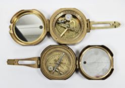 Nauticalia brass replica maritime compass, model 09112 and a Stanley (London) Natural Sine compass