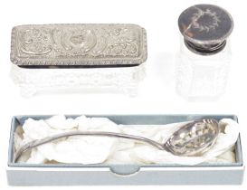 George III silver sugar sifter spoon by Peter, Ann and William Bateman, hallmarked London 1799,